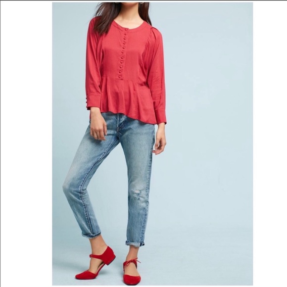 Anthropologie Chatham Blouse Polka Dot Shirt NWT - Picture 2 of 8